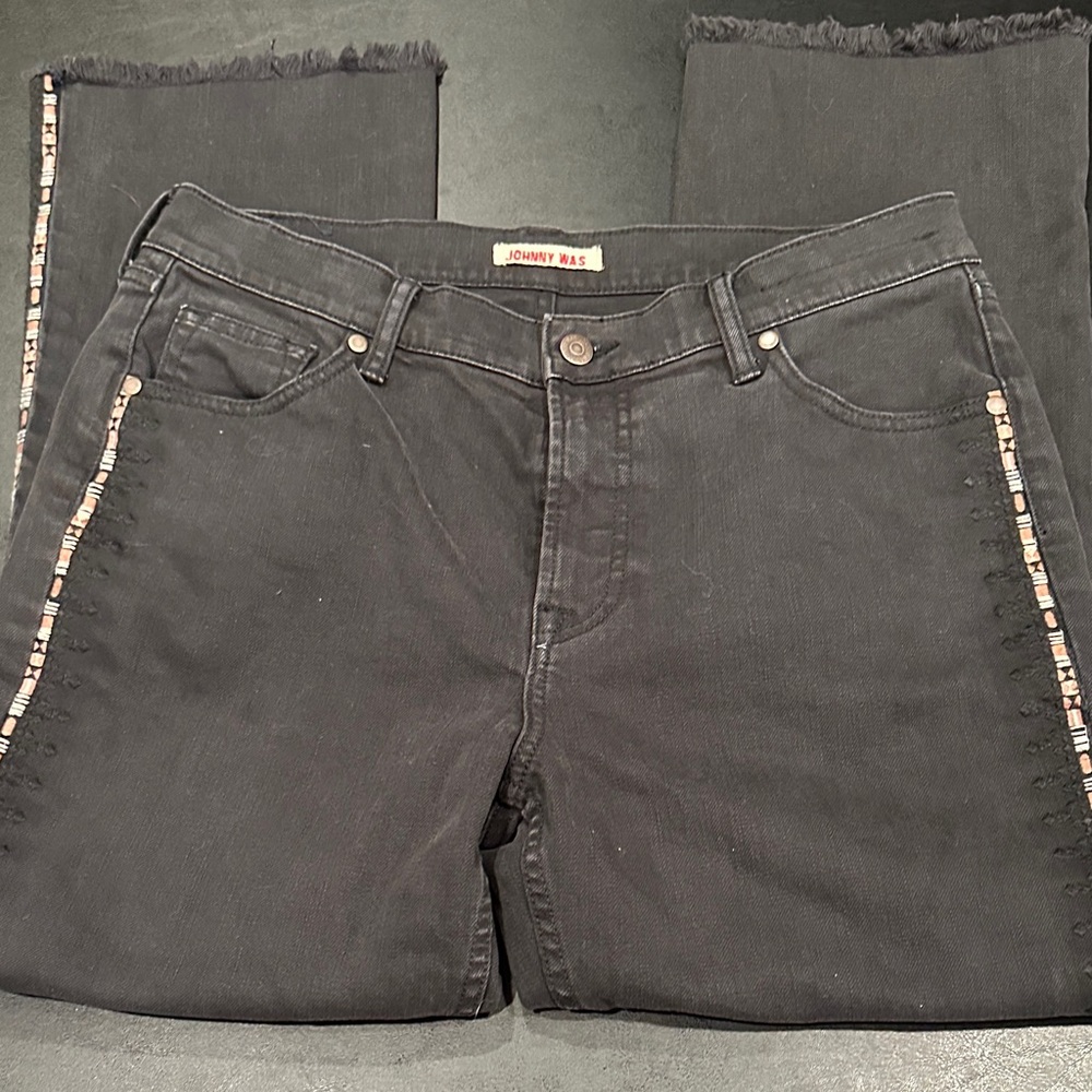 Johnny Was The Cropped Baby Boot Charcoal Jeans